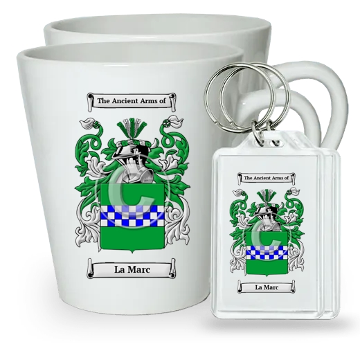 La Marc Pair of Latte Mugs and Pair of Keychains